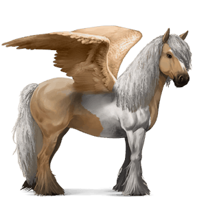 riding pegasus quarter horse light grey